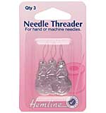 Hemline Aluminium Hand and Machine Sewing Needle Threaders (3 Pack)