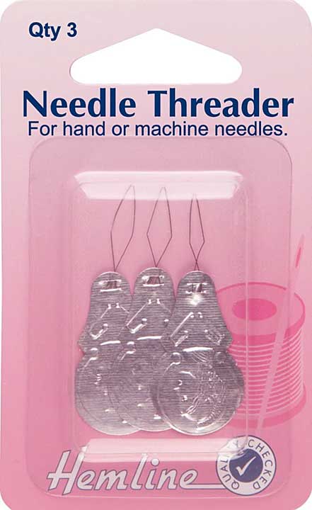 Hemline Aluminium Hand and Machine Sewing Needle Threaders (3 Pack)