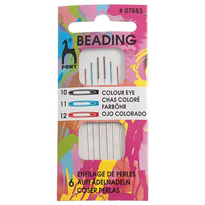 SO: Pony Colour-Coded Hand Sewing Needles for Beading (Eye Size 10-12)