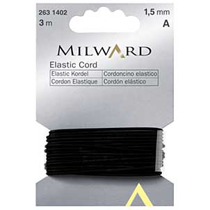 SO: Milward Elastic Cord - Black (3m x 1.5mm)