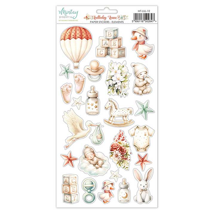 Mintay Lullaby Lane 6x12 Inch Paper Stickers Elements