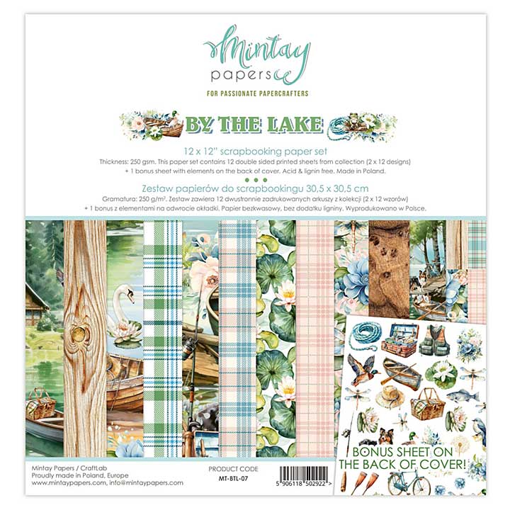 Mintay By The Lake 12x12 Inch Scrapbooking Paper Set