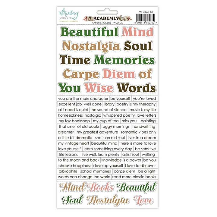 Mintay Academia 6x12 Inch Paper Stickers Words