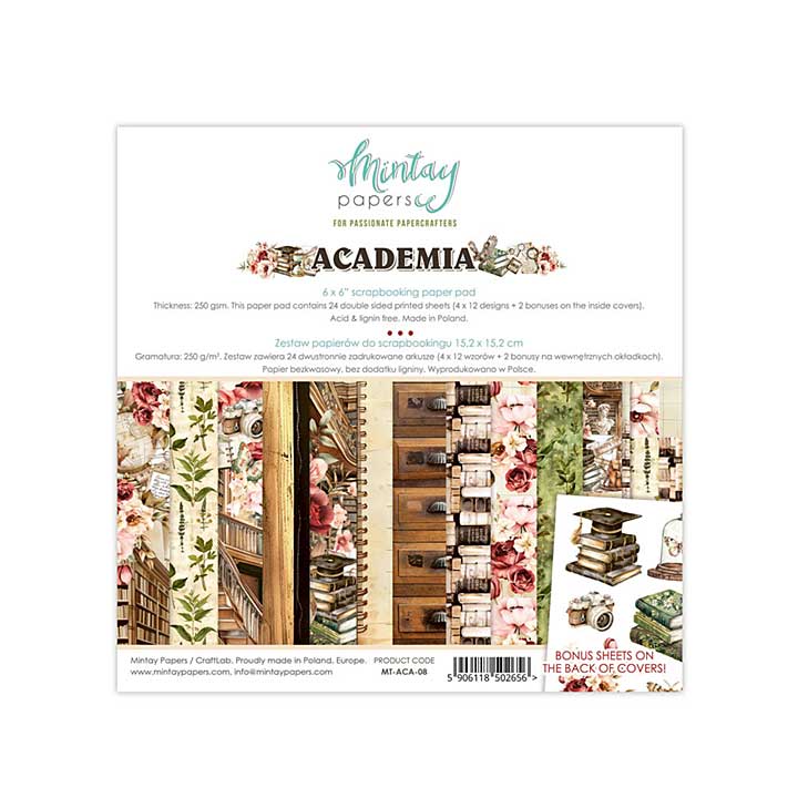 Mintay Academia 6x6 Inch Scrapbooking Paper Pad