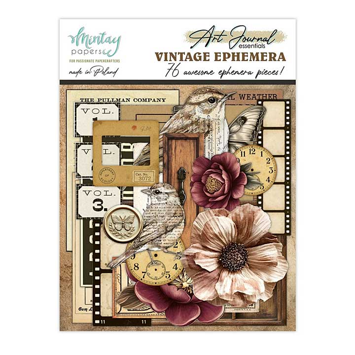 Mintay Art Journal Ephemera Pack Vintage (76pcs)