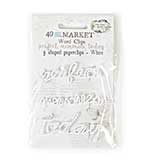 SO: 49 And Market Vintage Artistry Essentails Word Clips 3pk - Perfect, Memories & Today In White