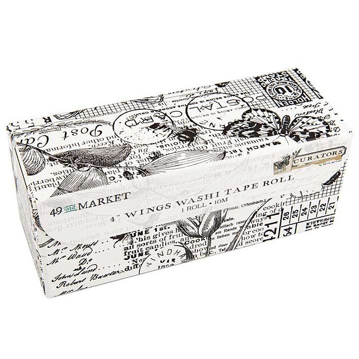 SO: 49 And Market Curators Essential Washi Tape Roll -  Wings (4 inch x 10m)