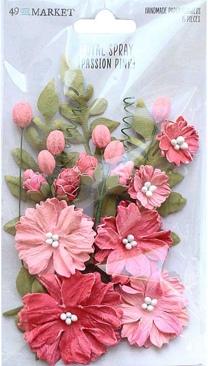 49 And Market Royal Spray Paper Flowers 15pk - Passion Pink