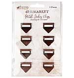SO: 49 And Market Curators Essential Metal Index Clips 8pk - Antique Brass