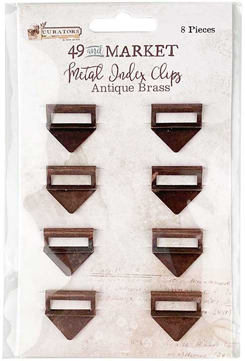 SO: 49 And Market Curators Essential Metal Index Clips 8pk - Antique Brass