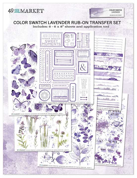 SO: 49 And Market Color Swatch Lavender Rub-Ons 6X8 6 sheets