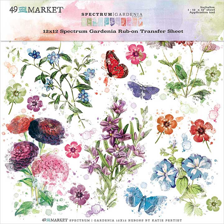 SO: 49 And Market Spectrum Gardenia Rub-Ons 12X12 1 sheet