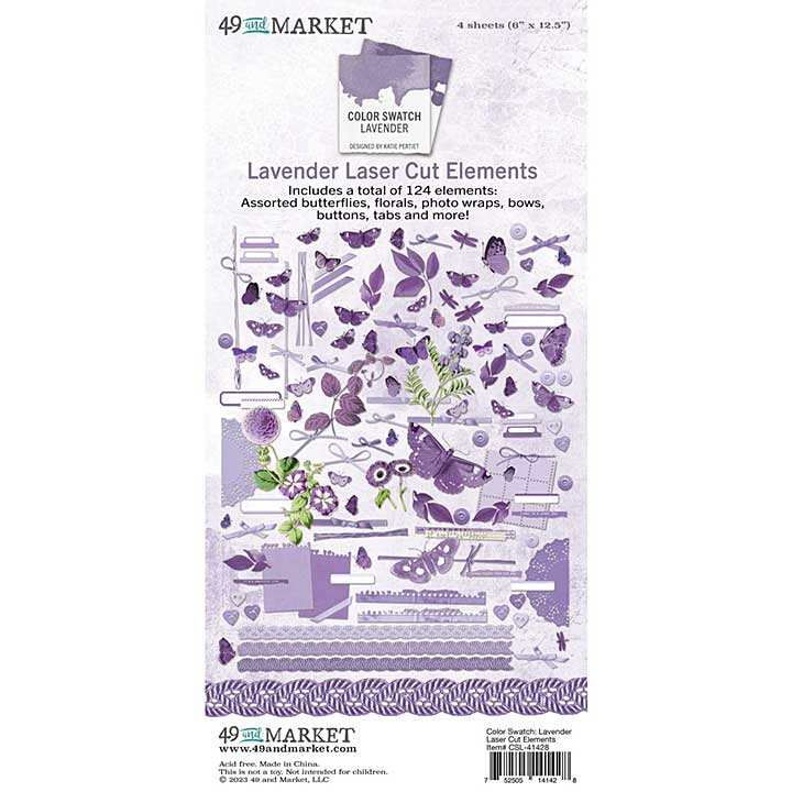 49 And Market Color Swatch Lavender Laser Cut Outs - Elements