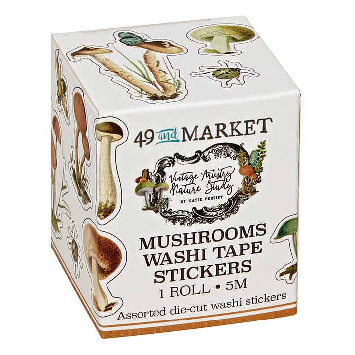 49 And Market Washi Sticker Roll - Nature Study Mushrooms