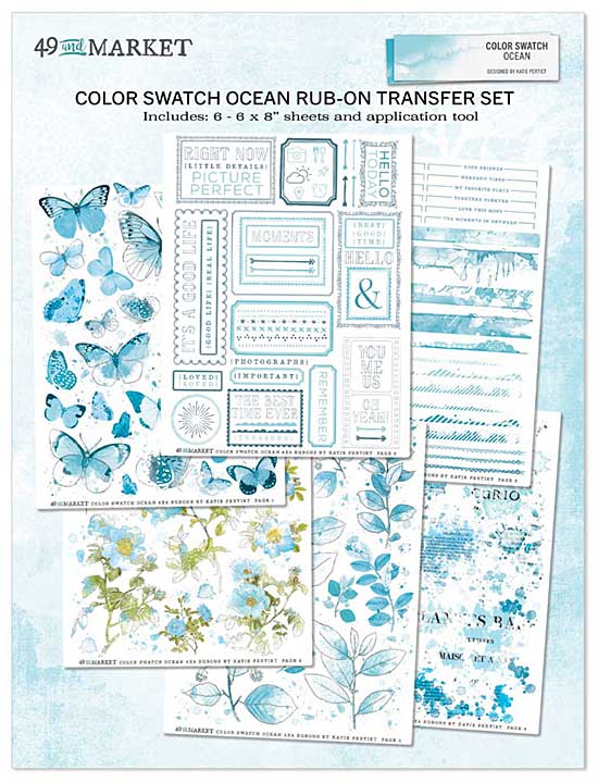 49 And Market Color Swatch Ocean Rub-Ons 6X8 6 Sheets