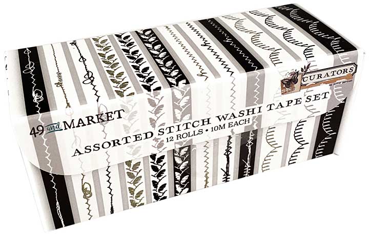 SO: 49 And Market Curators Washi Tape Stitch Set 12 Rolls - Assortment