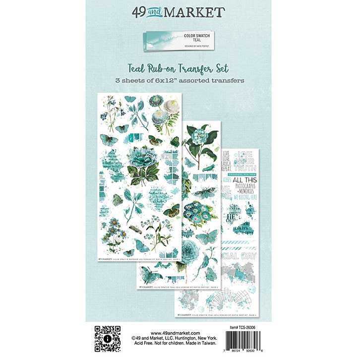SO: 49 And Market Colour Swatch - Teal Rub-On Transfer Set