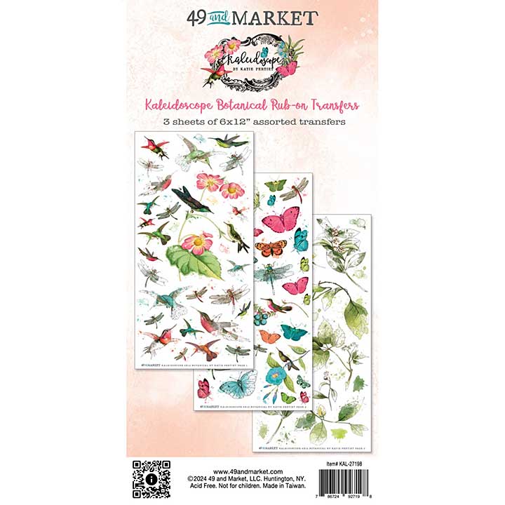 SO: 49 And Market Rub-On Transfer Set - Botanical, Kaleidoscope