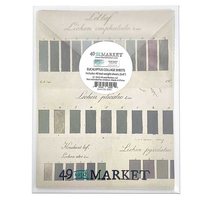 SO: 49 And Market Collage Sheets 6X8 40pk - Color Swatch Eucalyptus