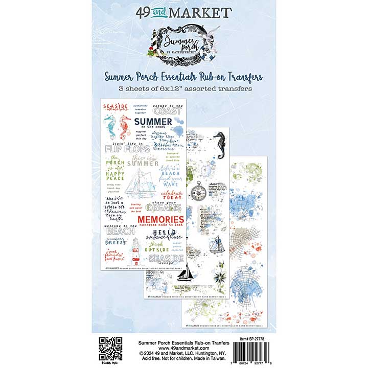 SO: 49 & Market Summer Porch Rub-on Transfer Set - Essentials