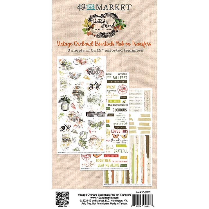 SO: 49 & Market Rub-On Transfer Set - Vintage Orchard Essentials