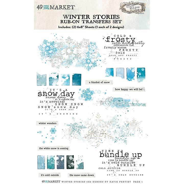 SO: 49 And Market Rub-On Transfer Set 6X8 - Winter Stories