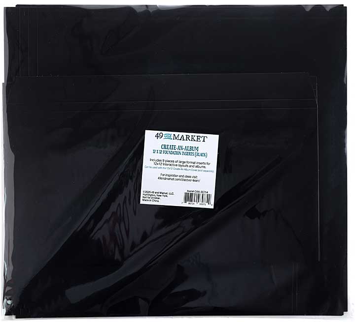 SO: 49 And Market Create-An-Album Foundation Inserts 12X12 - Black