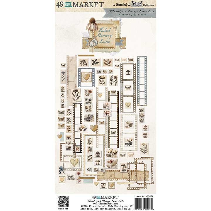 49 and Market Laser Cut Outs - Filmstrips & Postage, Faded Memory Lane