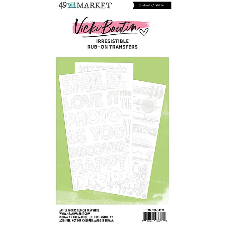49 And Market Rub-On Transfer Set - Words, Irresistible