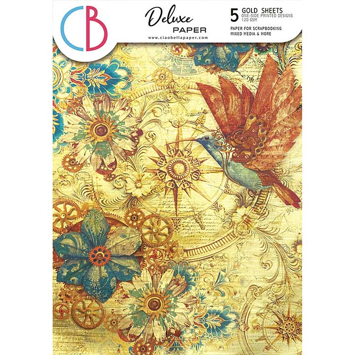 Ciao Bella Esprit de Voyage A4 Deluxe Paper Gold (5pcs)