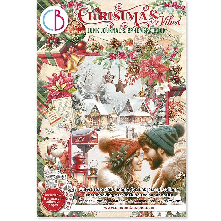 Ciao Bella Christmas Vibes A4 Junk Journal Ephemera Book (32pcs)