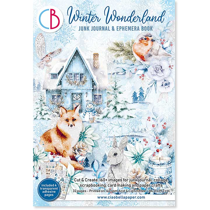 SO: Ciao Bella Winter Wonderland A4 Junk Journal Ephemera Book (32pcs)