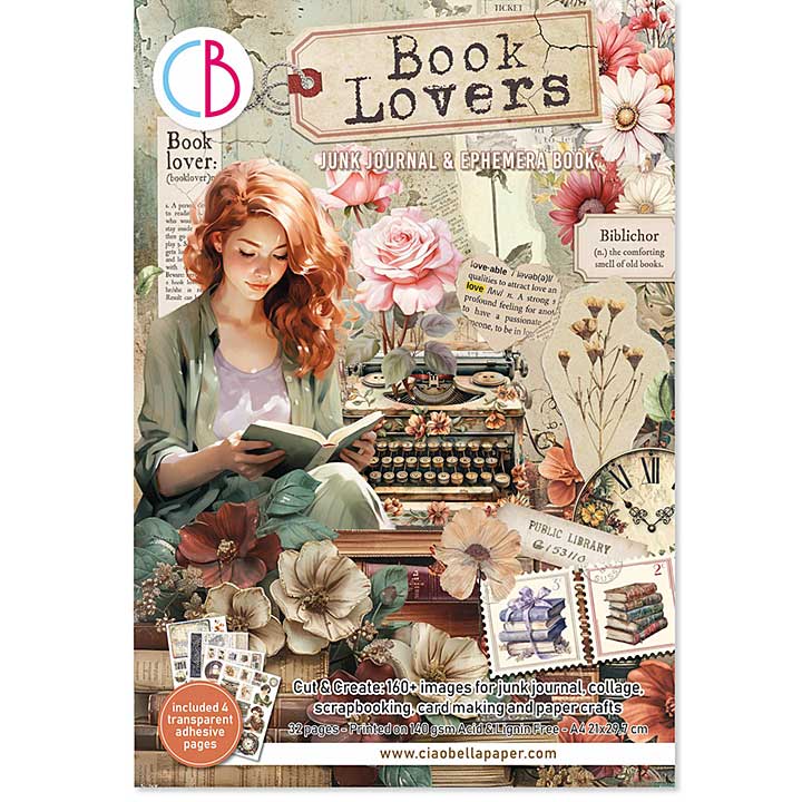 Ciao Bella Book Lovers A4 Junk Journal Ephemera Book (32pcs)