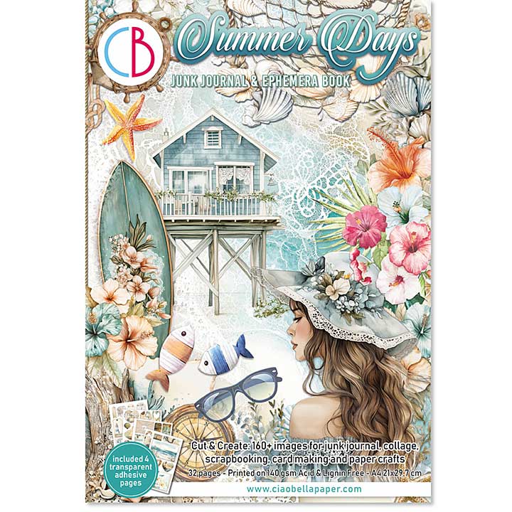 Ciao Bella Summer Days A4 Junk Journal Ephemera Book (32pcs)