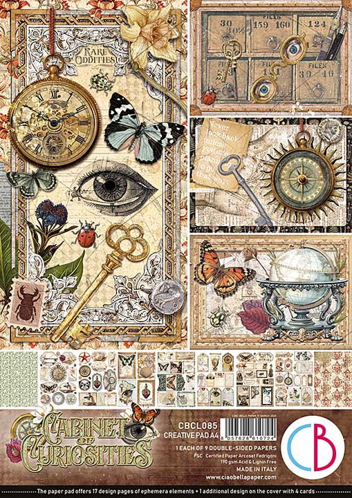 Ciao Bella Cabinet of Curiosities A4 Creative Pad (9pcs)