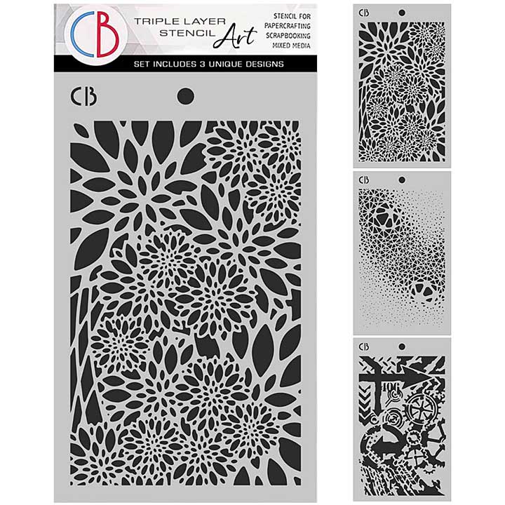 Ciao Bella Polar Railway 5x8 Inch Stencil Mix Triple Layer Set