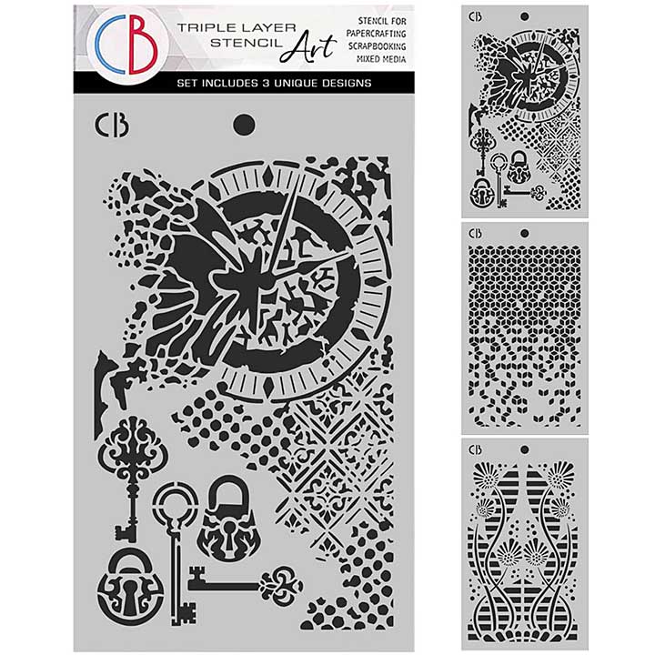 Ciao Bella Fairy Whispers 5x8 Inch Stencil Mix Triple Layer Set