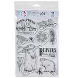 Ciao Bella Forest Tales 6x8 Inch Clear Stamps Beavers Tree Farm