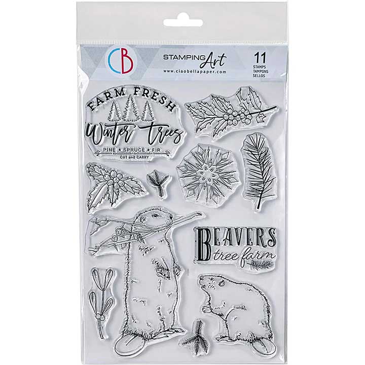 Ciao Bella Forest Tales 6x8 Inch Clear Stamps Beavers Tree Farm