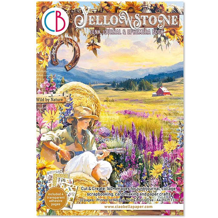 Ciao Bella Yellowstone A4 Junk Journal Ephemera Book (32pcs)