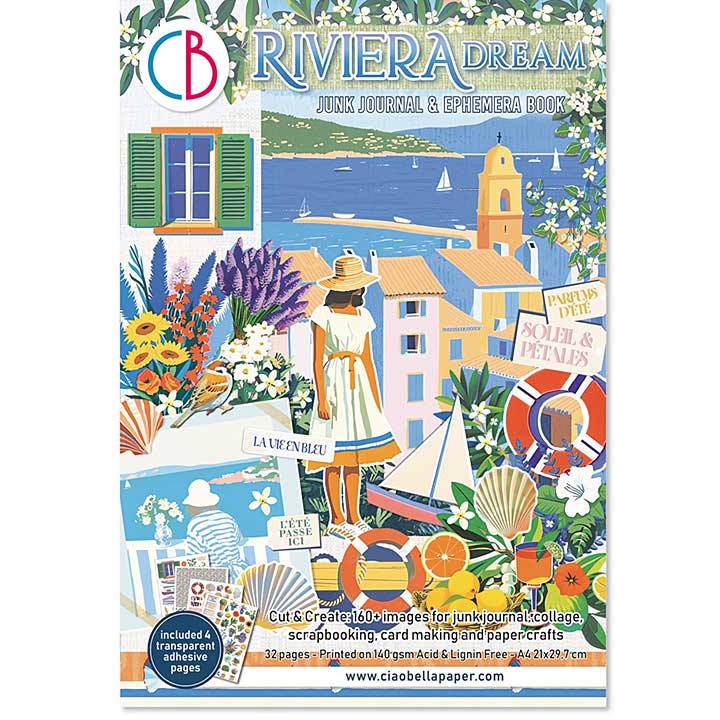 Ciao Bella Riviera Dream A4 Junk Journal Ephemera Book (32pcs)