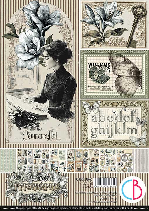 Ciao Bella Typographic A4 Creative Pad (9pcs)