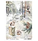 Ciao Bella Forest Tales A4 Rice Paper Winter Gathering (5pcs)