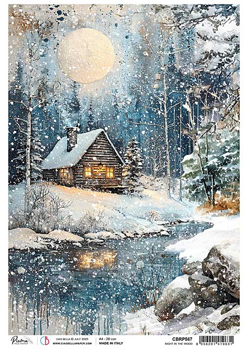 Ciao Bella Forest Tales A4 Rice Paper Night in the Wood (5pcs)