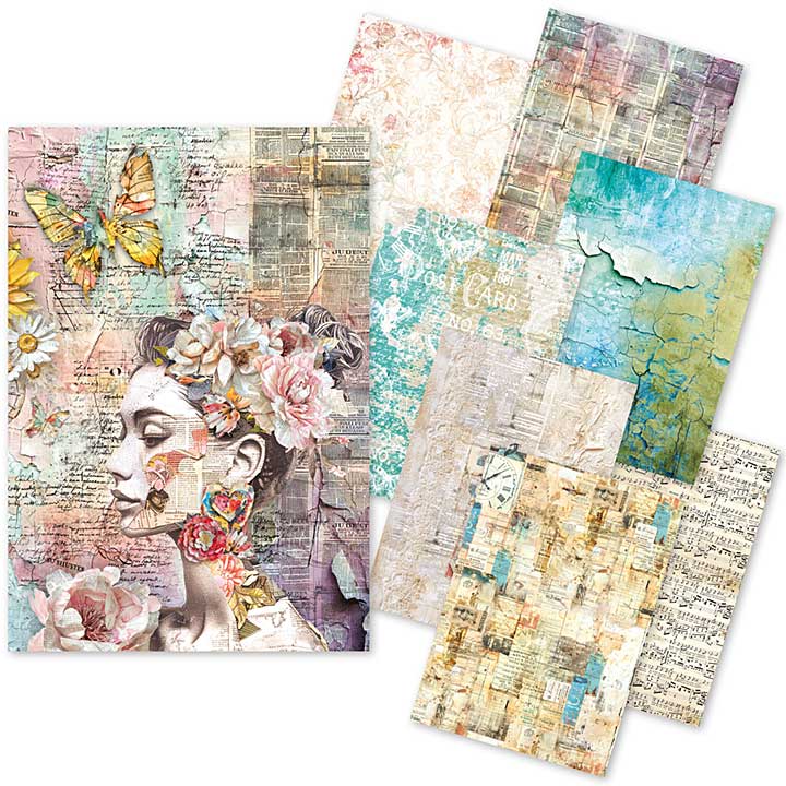 Ciao Bella The sound of Spring Craftmix Mixed A5 Paper Pack (8pcs)