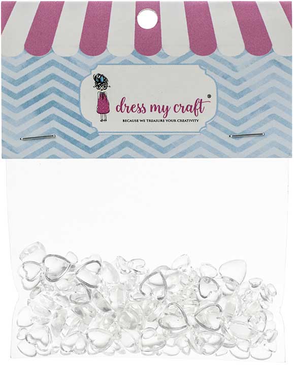 Dress My Craft Water Droplet Embellishments 150pk - Heart Assorted