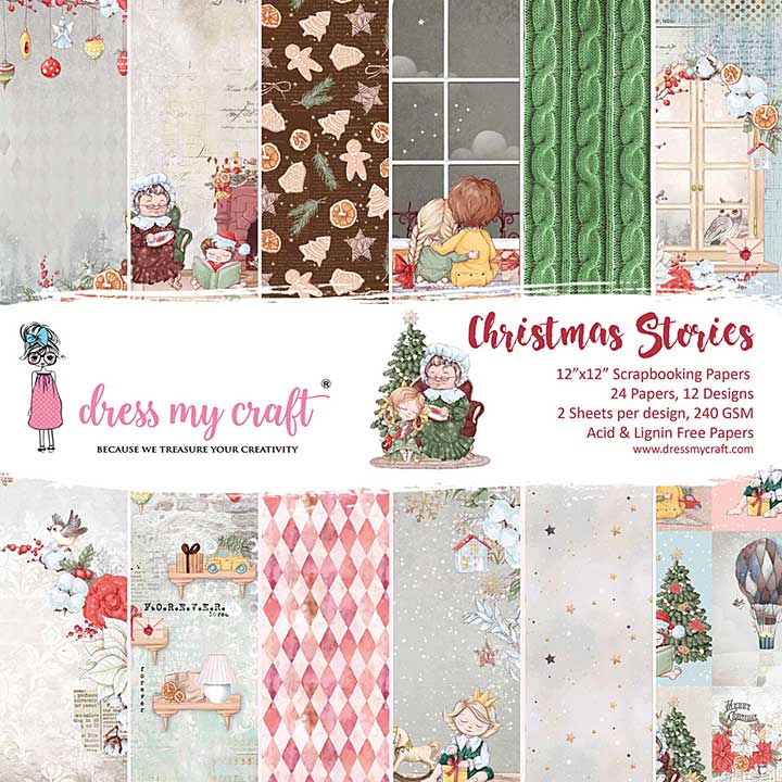 Dress My Craft Christmas Stories 12x12 Inch Paper Pad