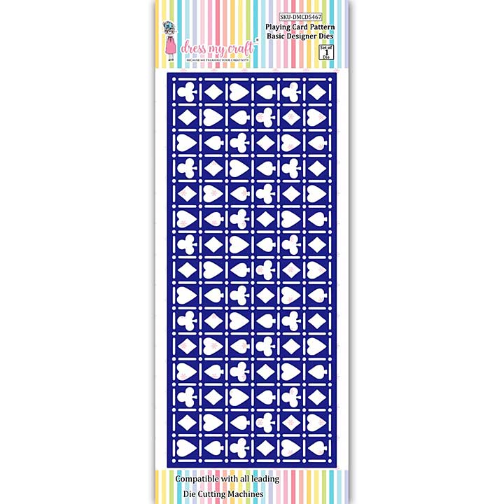 Dress My Craft Cutting Die Basic Designer Slimline Playing Card Pattern