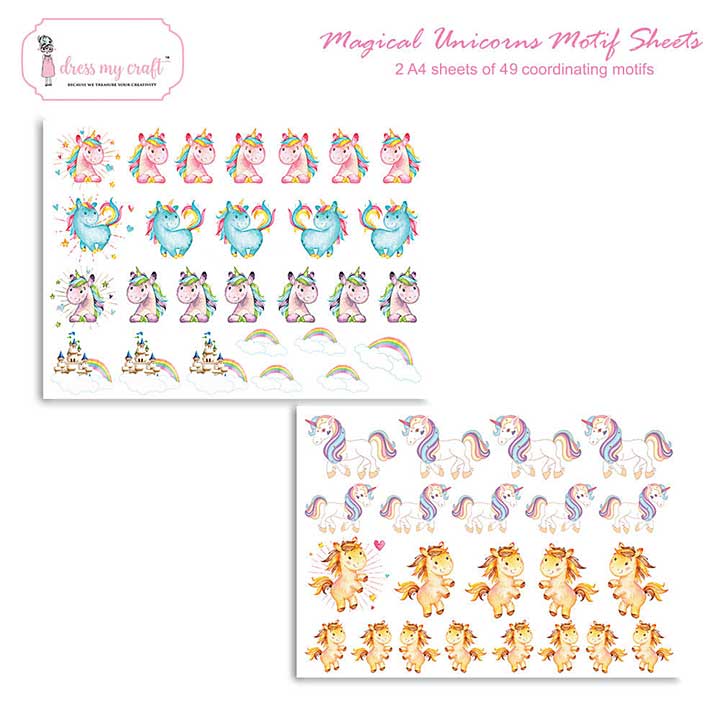Dress My Craft Magical Unicorn Motif Sheet