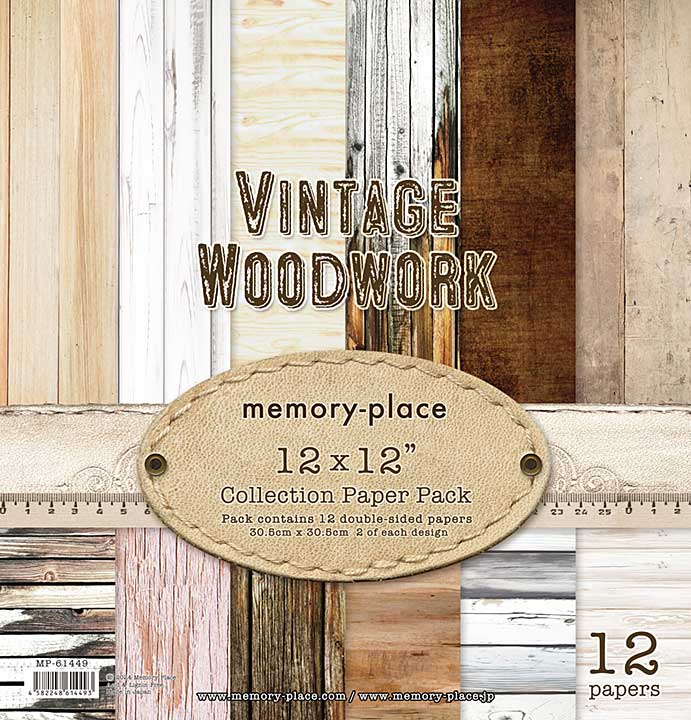 SO: Memory Place Vintage Woodwork 12x12 Inch Paper Pack